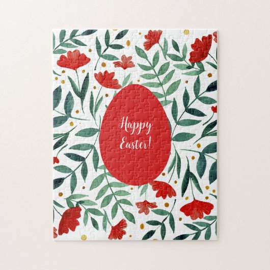 Zauberhafte Blume in Rot und Grün Puzzle (Vertikal)