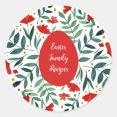 Zauberhafte Blume in Rot und Grün Runder Aufkleber (Vorderseite)