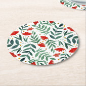 Zauberhafte Blume in Rot und Grün Runder Pappuntersetzer (Angewinkelt)