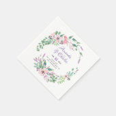 Zauberhafte Blume Wasserfarben Hochzeitskranz Serviette (Ecke)