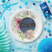 zauberhafte Blumen-Einhorn-Babydusche Pappteller (Party)