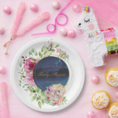 zauberhafte Blumen-Einhorn-Babydusche Pappteller (Party)