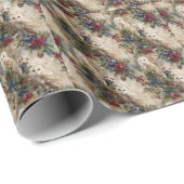 Zauberhafte Blumen-Eule Geschenkpapier (Rolleneckpunkt)