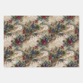 Zauberhafte Blumen-Eule Geschenkpapier Set (Vorderseite)