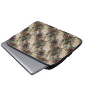 Zauberhafte Blumen-Eule Laptopschutzhülle (Vorne Knopf)