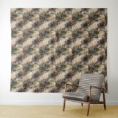 Zauberhafte Blumen-Eule Wandteppich (Beispiel (Horizontal))