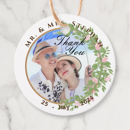 Zauberhafte Blumen Hochzeit Geschenkanhänger (Vorderseite)