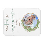 Zauberhafte Blumen Hochzeit Magnet (Horizontal)