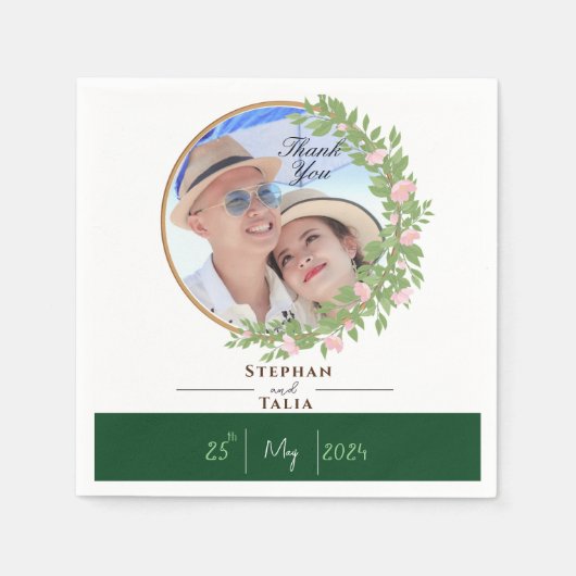 Zauberhafte Blumen Hochzeit Serviette (Vorderseite)