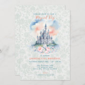 Zauberhafte Blumenburg Einladung (Vorne/Hinten)