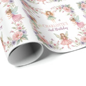 Zauberhafte Blumenfee 2. Geburtstag Geschenkpapier (Rolleneckpunkt)