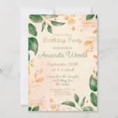 Zauberhafte Blumenfreude Geburtstagsfeier Einladung (Vorderseite)