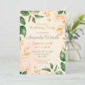 Zauberhafte Blumenfreude Geburtstagsfeier Einladung (Stehend Vorderseite)