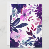 Zauberhafte, blumengeschmückte Wasserfarbenparade Einladung (Rückseite)