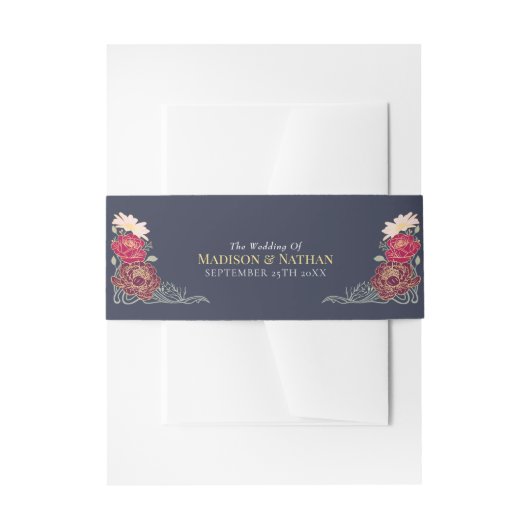 Zauberhafte Blumenhochzeit im Garten Einladungsbanderole (Vorderseite Beispiel)