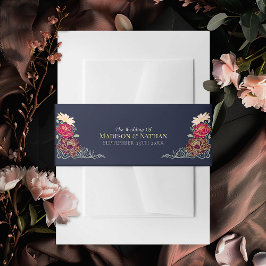 Zauberhafte Blumenhochzeit im Garten Einladungsbanderole