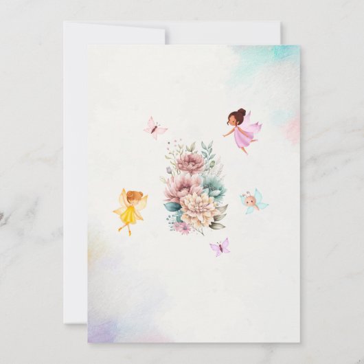 Zauberhafte Blumenpracht-Prinzessin macht fünf Wür Einladung (Rückseite)