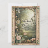 Zauberhafte Blumenwaldsäulendusche Einladung (Vorderseite)