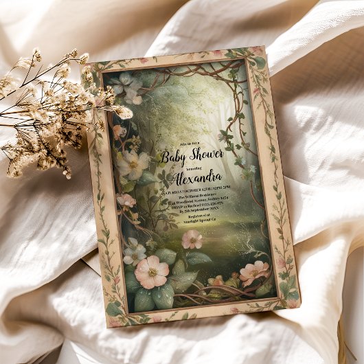 Zauberhafte Blumenwaldsäulendusche Einladung