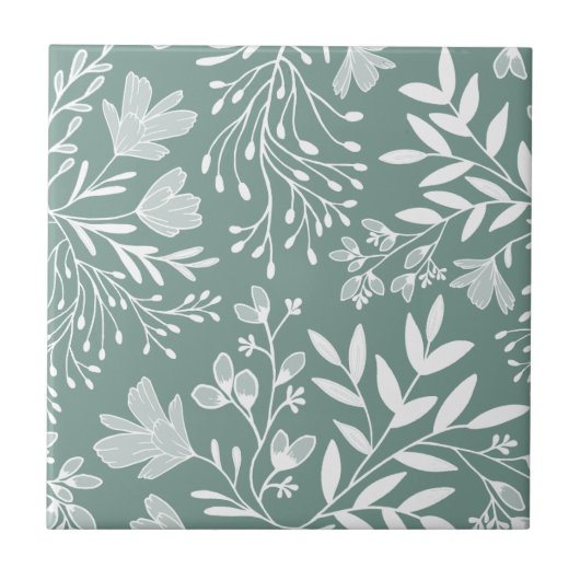 Zauberhafte Blumenwiesen-Träume L6 Weiße Blume Fliese (Vorderseite)