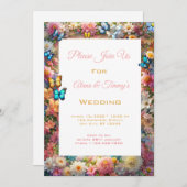 Zauberhafte Blütenhochzeit Einladung (Vorne/Hinten)