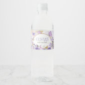Zauberhafte Blütenschmetterlingsdusche Wasserflaschenetikett (Vorderseite)