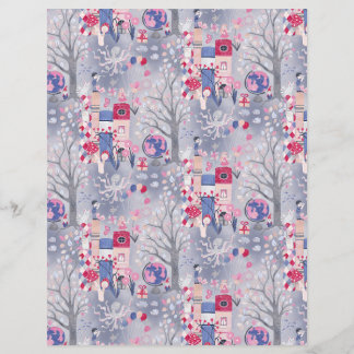 Zauberhafte Bücher Grau-Scrapbook-Papier