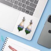 Zauberhafte, bunt-orientalische Laterne Aufkleber (Laptop mit iPhone)