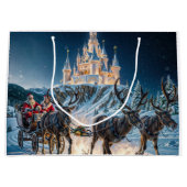 Zauberhafte Burg des Weihnachtsmanns Große Geschenktüte (Vorderseite)