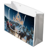 Zauberhafte Burg des Weihnachtsmanns Große Geschenktüte (Vorderseite Schrägansicht)