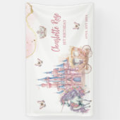 Zauberhafte Burg Einhorn Rosa Prinzessin 1. Geburt Banner (Vertikal)
