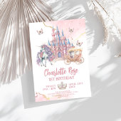 Zauberhafte Burg Einhorn Rosa Prinzessin 1. Geburt Einladung