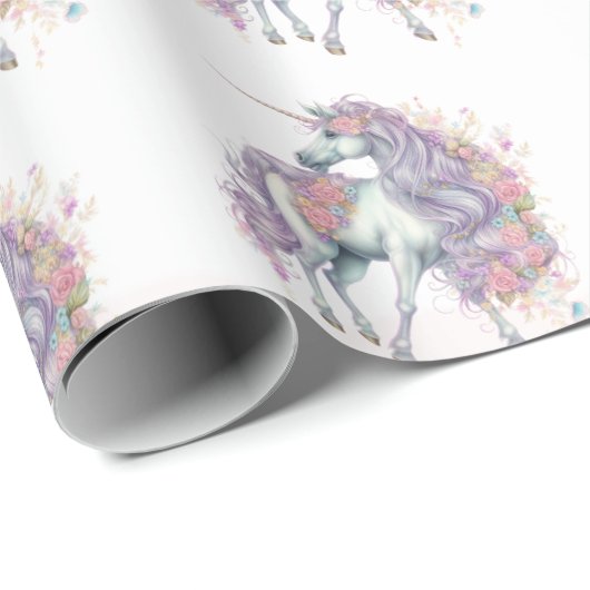 Zauberhafte Burg Einhorn Rosa Prinzessin 1. Geburt Geschenkpapier (Rolleneckpunkt)