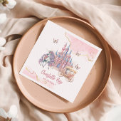 Zauberhafte Burg Einhorn Rosa Prinzessin 1. Geburt Serviette