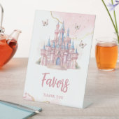 Zauberhafte Burg Einhorn Rosa Prinzessin 1. Geburt Sockelschild (In Situ)