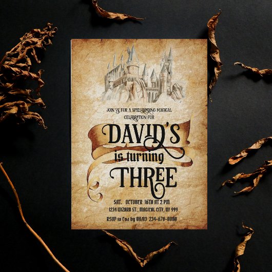 Zauberhafte Burg Fabulous Kinder 3. Geburtstag Einladung