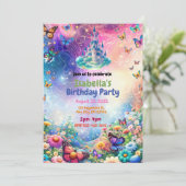 Zauberhafte Burg Geburtstagsparty Einladung (Stehend Vorderseite)