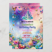 Zauberhafte Burg Geburtstagsparty Einladung (Vorne/Hinten)