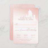 Zauberhafte Burg Rosa Märchenrosa Reaktion RSVP Karte (Vorne/Hinten)