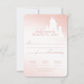 Zauberhafte Burg Rosa Märchenrosa Reaktion RSVP Karte (Vorderseite)