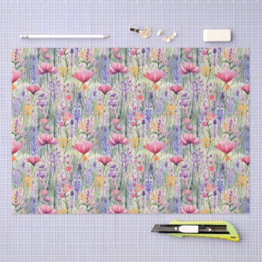 Zauberhafte Daisy Wildblume Blumenmuster Seidenpapier (Handwerk)