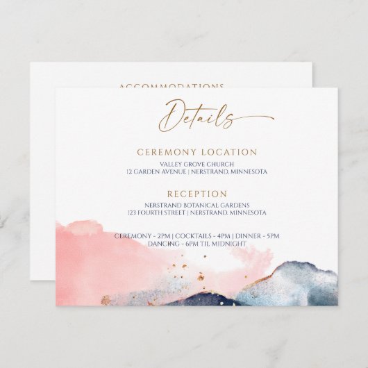 Zauberhafte Details der Gebirgsnacht mit blauer Ro Begleitkarte (Vorne/Hinten)