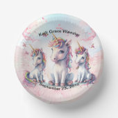 Zauberhafte Einhorn-Babydusche Papiertücher Pappteller (Vorderseite)