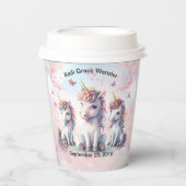 Zauberhafte Einhorn-Babyduschpapier Pappbecher (Vorderseite)