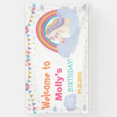 Zauberhafte Einhorn-Birthday-Regenbogenkugel Banner (Vertikal)