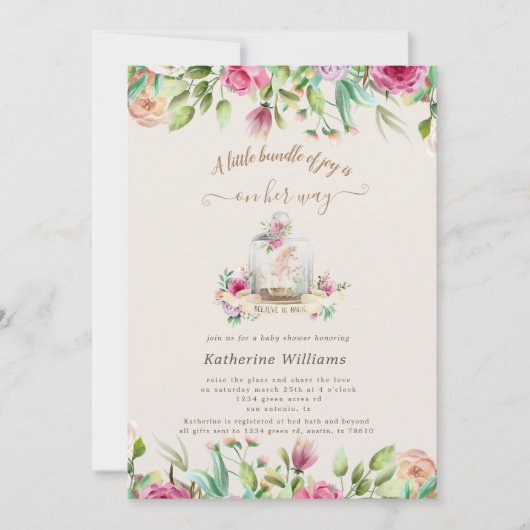 zauberhafte Einhorn-Blütendusche (Vorderseite)