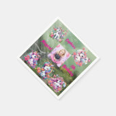 Zauberhafte Einhorn-Foto-Kindergeburtstag-Party Serviette (Ecke)