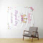 Zauberhafte Einhorn-Geburtstagsfotografie Hintergr Wandteppich (Beispiel (Horizontal))