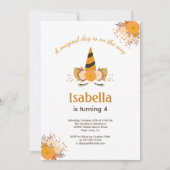 Zauberhafte Einhorn-Herbst Halloween-Party Einladung (Vorderseite)