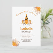 Zauberhafte Einhorn-Herbst Halloween-Party Einladung (Stehend Vorderseite)